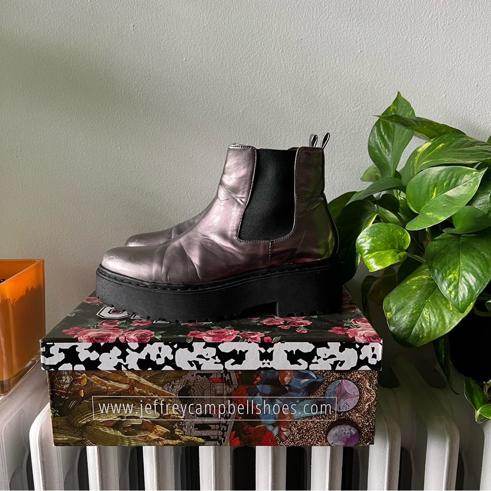 Pewter and black platform Jeffrey Campbell boots, Women’s 9.5 - Picture 3 of 6